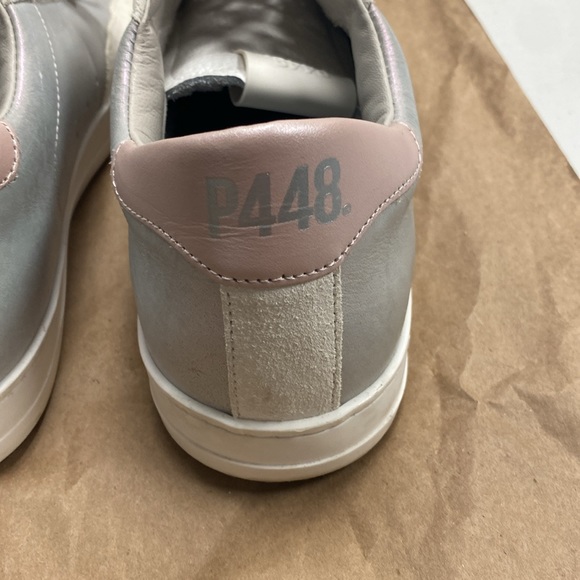 P448 White and silver shimmer with light pink P448 low top women’s sneaker - Picture 3 of 7